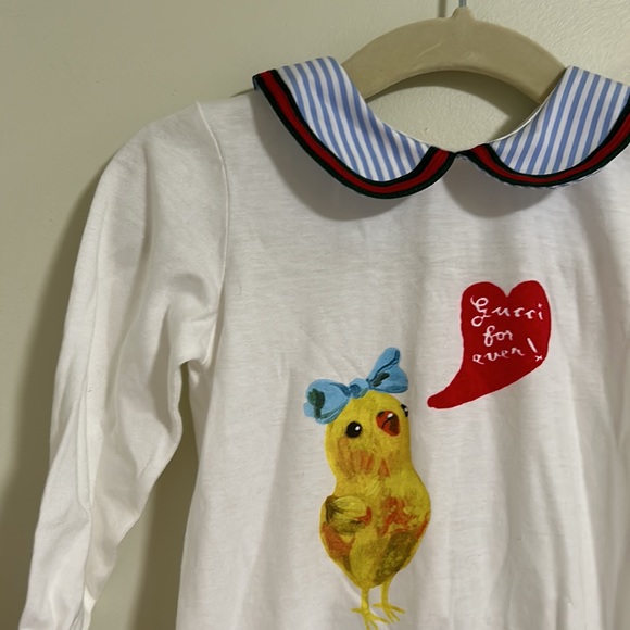 GUCCI Forever Longsleeve Sleepsuit 6/9 mo NWT - Picture 2 of 7